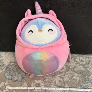 Poxiana Squishmallow 11” Penguin with Unicorn Costume Claire’s Toy With Tag